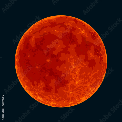 Red Blood full Moon on black background