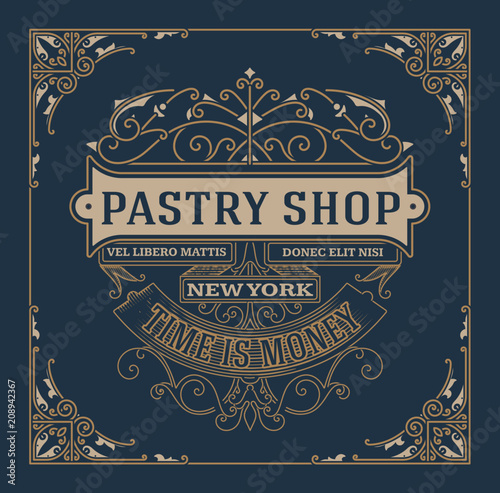 Vintage logo templates with Flourishes Elegant Design Elements