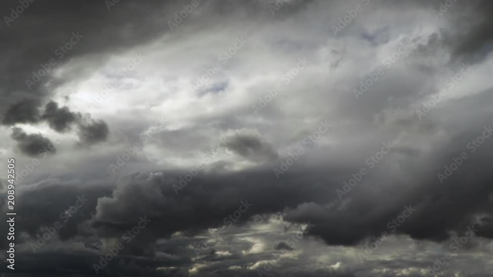 Dark Stormy Clouds Moving Slowly Across the Sky 