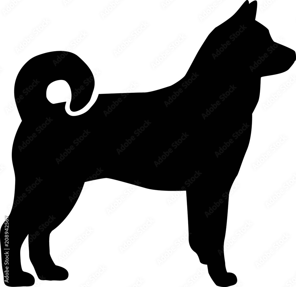Norwegian Elkhound silhouette black
