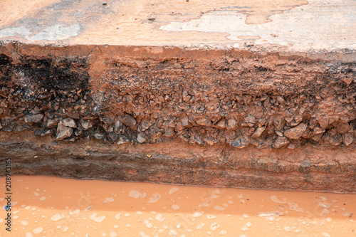 layer of soil and road photo