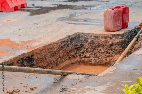 layer of soil and road photo