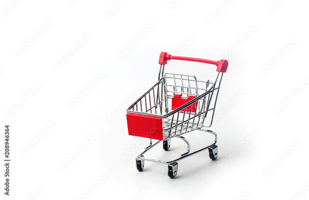 isolated shopping cart on the white isolated shopping cart on the white