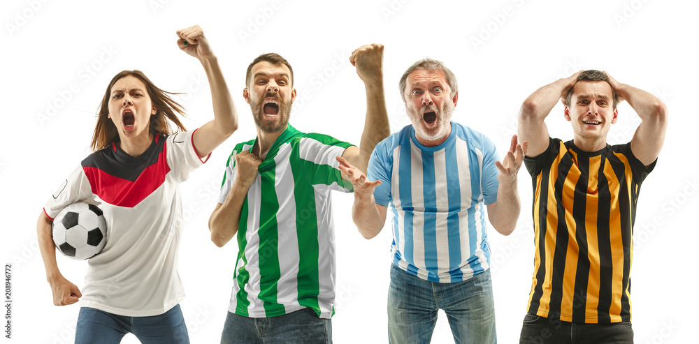 Fototapeta premium Collage about emotions of football fans