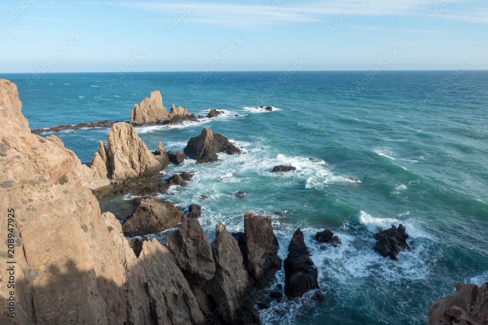 The coast and the sea in the Cabo de Gata of Almeria The coast and the sea in the Cabo de Gata of Almeria