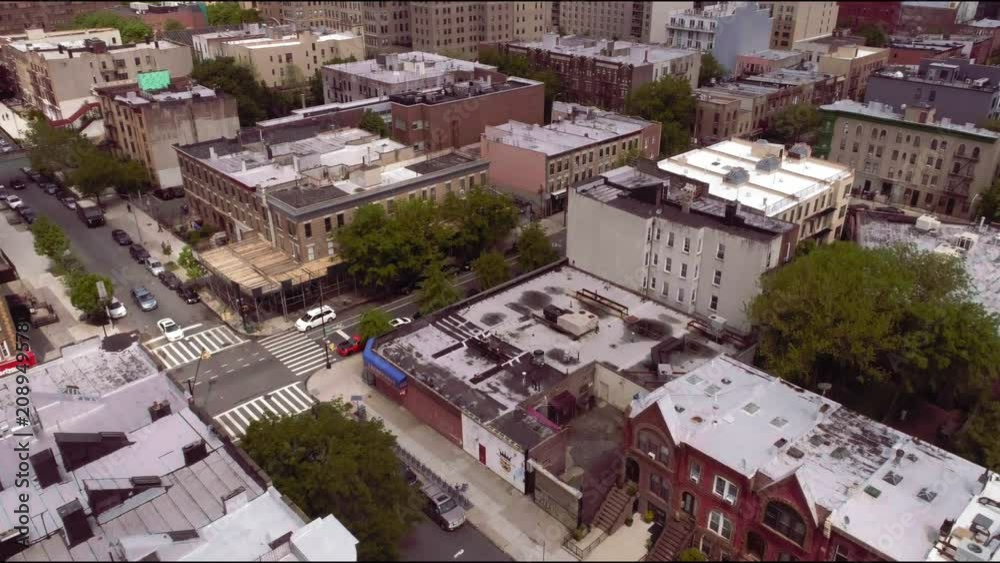 drone shot of brooklyn rooftops drone shot of brooklyn rooftops