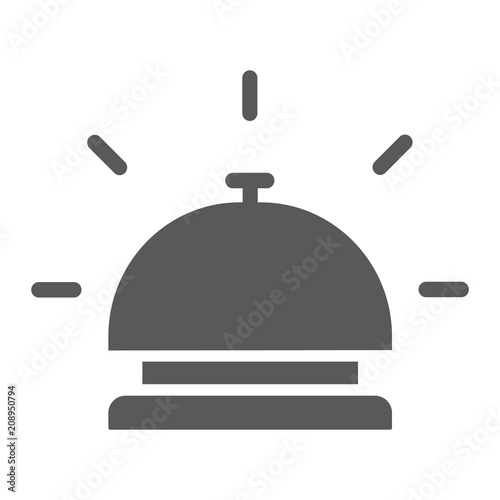 Hotel bell glyph icon, travel and hotel, reception sign vector graphics, a solid pattern on a white background, eps 10.