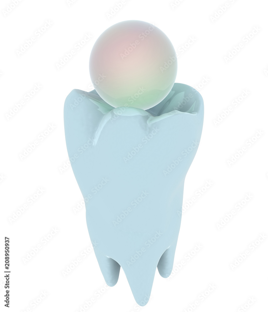 Tooth and sphere. 3d illustration Tooth and sphere. 3d illustration