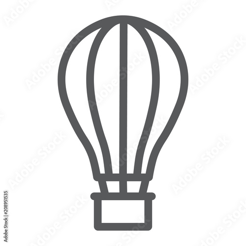 Hot Air Ballon line icon, travel and tourism, airship sign vector graphics, a linear pattern on a white background, eps 10.