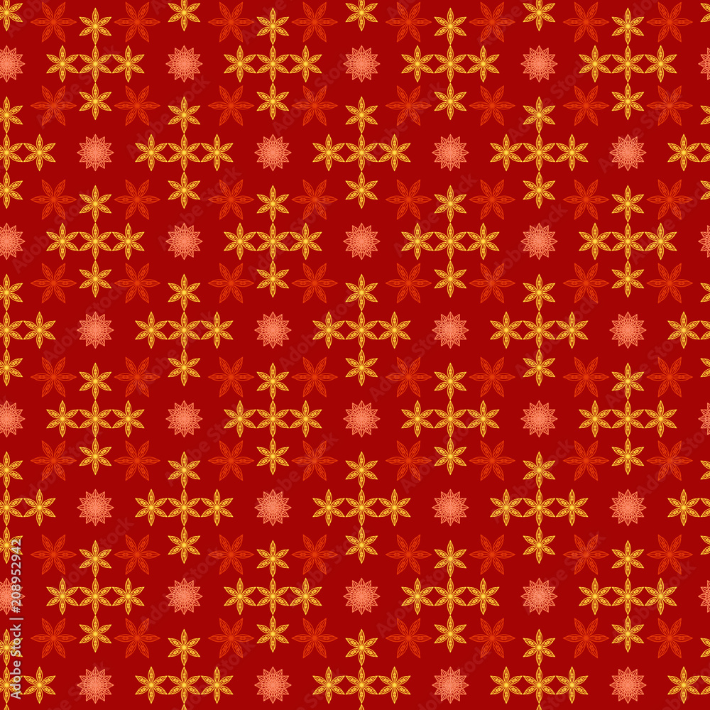 Seamless red and yellow geometric background