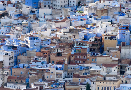 Landscape view of the of old historical medieval city Сhefchaouen in Morocco. Blue town © ruzvold