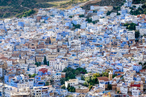 Landscape view of the of old historical medieval city Сhefchaouen in Morocco. Blue town © ruzvold