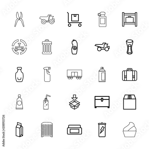 Collection of 25 container outline icons