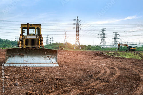 Excavator at the site photo