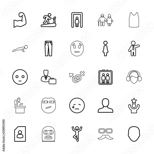 Collection of 25 man outline icons