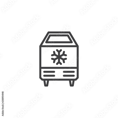 Ice cream freezer outline icon. linear style sign for mobile concept and web design. Freezer box simple line vector icon. Symbol, logo illustration. Pixel perfect vector graphics