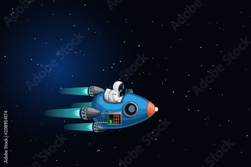 astronaut in spaceship flying