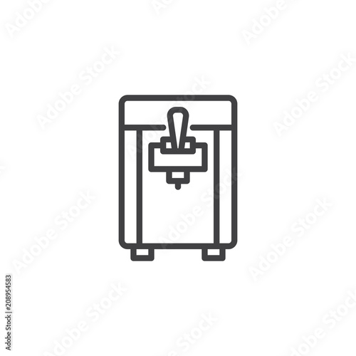 Ice cream machine outline icon. linear style sign for mobile concept and web design. Ice cream maker simple line vector icon. Symbol, logo illustration. Pixel perfect vector graphics