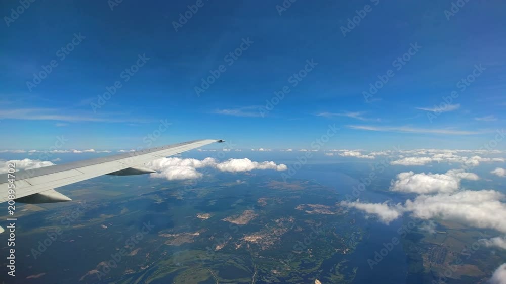 The plane flighting in the beautiful sky The plane flighting in the beautiful sky