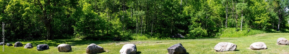 Panoramic view of a series of rocks in the Adirondack Park
