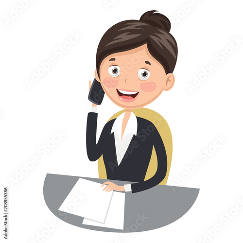 Vector Illustration Of Business Woman
