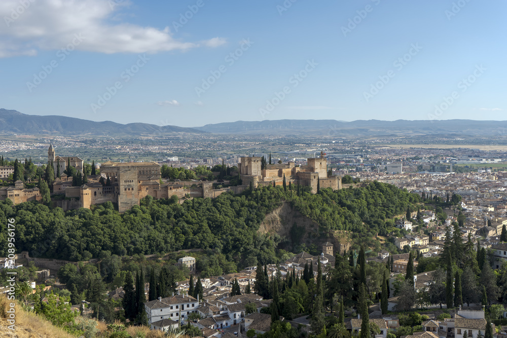 vistas de la hermosa alhambra de Granada, Andalucía