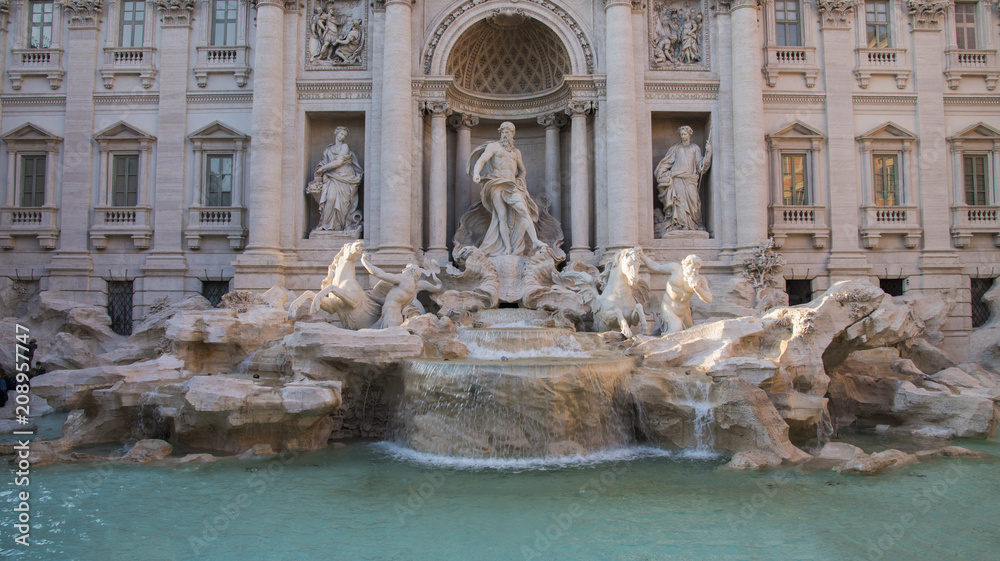 Landmark in Rome. Trevi Fountain, Rome, Italy