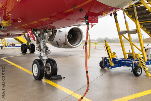 11 of January, 2018, Editorial photo of Pradubice airport, Airbus A320, RedWings photo