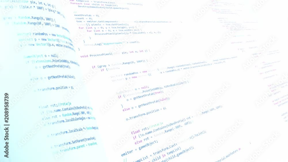 Computer code writing. Animated script programming code as technology ...