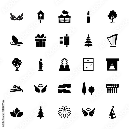 Collection of 25 decorative filled icons