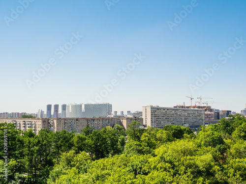 Panorama view on buildings and parks in Aeroport district of Moscow. Russia.