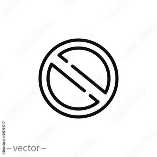 Forbidden sign, icon vector