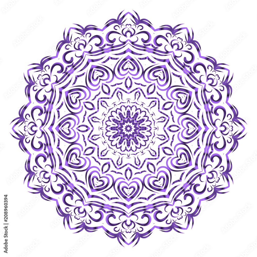 Beautiful round flower mandala. Vector illustration. Abstract