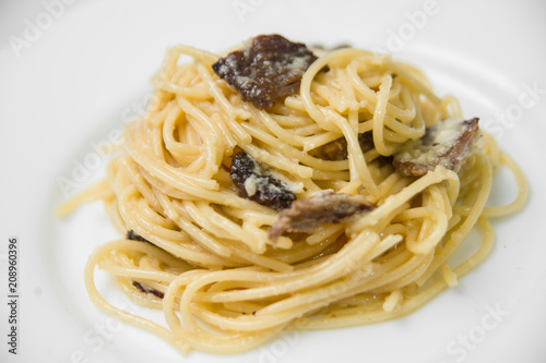 Carbonara pasta in a plate