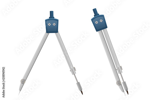 Compass tool in two states - opened and closed.