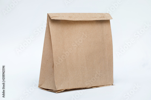 Brown paper bag isolated on white background(mockup)