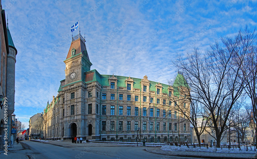 Quebec City Court House is a Second Empire style architecture located at Old Quebec City, Quebec, Canada. Historic District of Quebec City is UNESCO World Heritage Site since 1985.