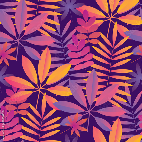 Bright ultraviolet tropical seamless pattern.