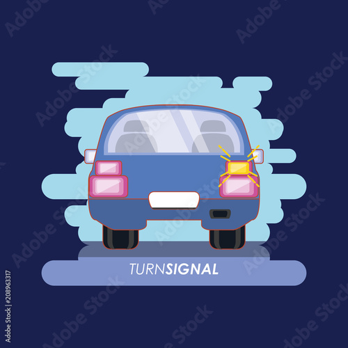 car with turn signal vector illustration design