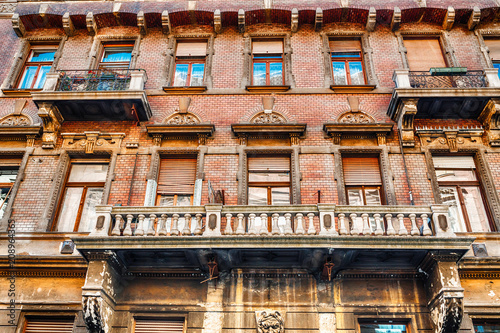 Old brick building facade photo