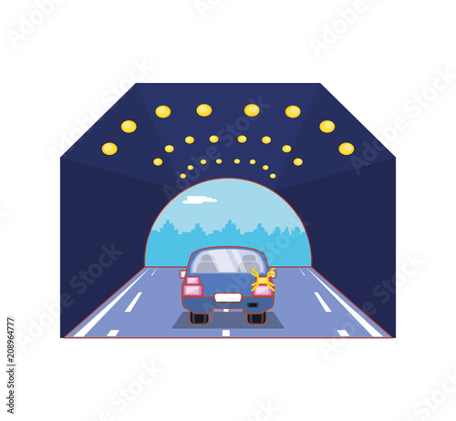 car with turn signal vector illustration design