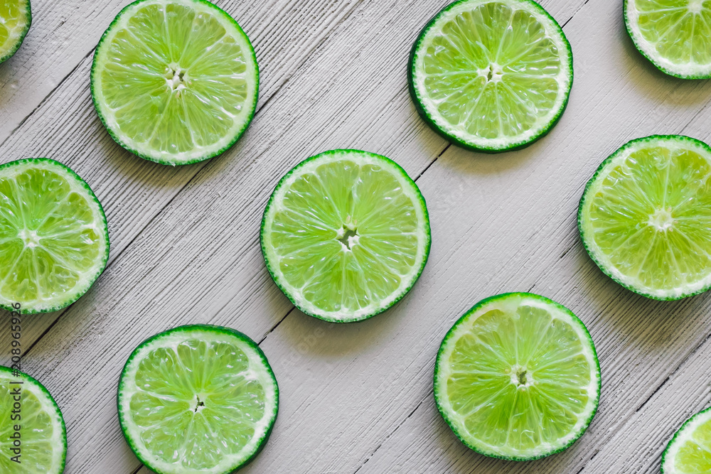 Sliced Limes on White Table