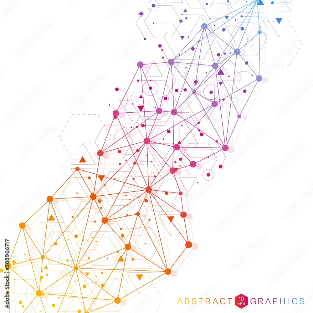 Science network pattern, connecting lines and dots. Global network connection vector Science network pattern, connecting lines and dots. Global network connection vector