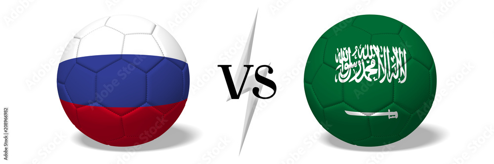 Fototapeta premium Soccer championship - Russia vs Saudi Arabia