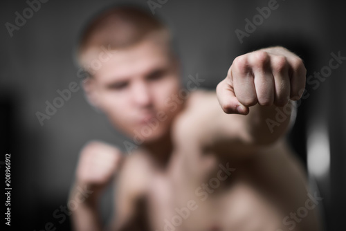 boxer beats fist photo