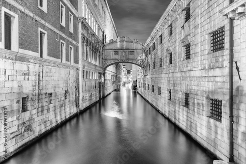 View over the iconic Bridge of Sighs, Venice, Italy