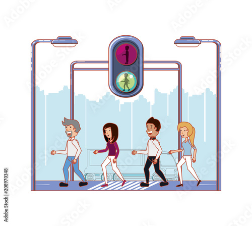 people in bicycle drive safely campaign vector illustration design