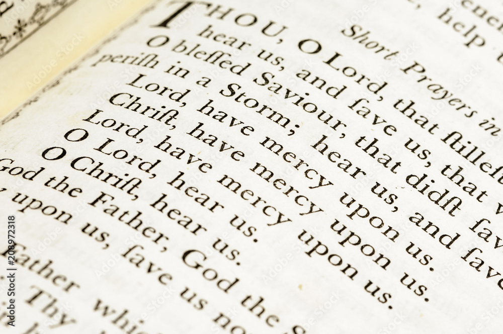 Prayer in a very old version of the Book of Common Prayer (CofE)