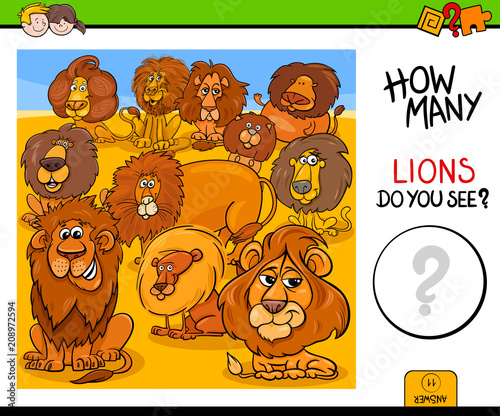 counting lions animals educational game