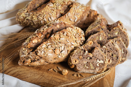 rustic bread with seeds and nuts